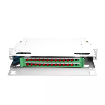 FTTH 1U ফাইবার প্যানেল 24 কোর 19 ইঞ্চি র্যাক প্যাচ প্যানেল ODF ইউনিট