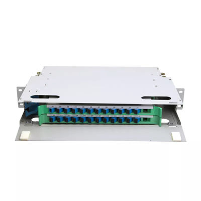 FTTH 1U ফাইবার প্যানেল 24 কোর 19 ইঞ্চি র্যাক প্যাচ প্যানেল ODF ইউনিট