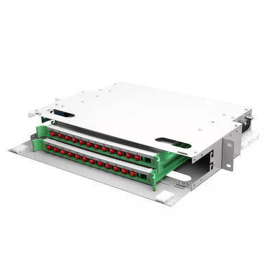 FTTH 1U ফাইবার প্যানেল 24 কোর 19 ইঞ্চি র্যাক প্যাচ প্যানেল ODF ইউনিট