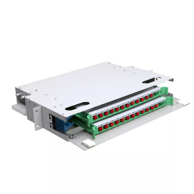 FTTH 1U ফাইবার প্যানেল 24 কোর 19 ইঞ্চি র্যাক প্যাচ প্যানেল ODF ইউনিট