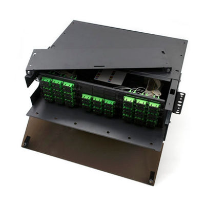 3RU MPO MTP প্যাচ প্যানেল 108F ফাইবার প্যাচ প্যানেল SC APC 9 LGX অ্যাডাপ্টার ধারণ করে