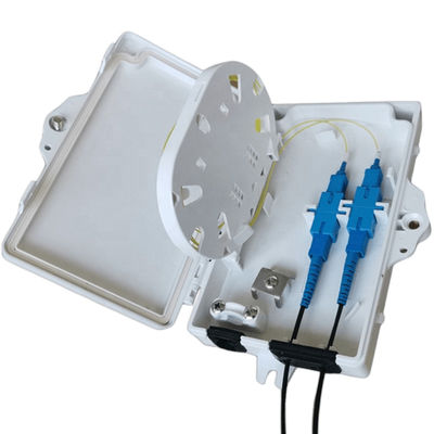 2পোর্ট ফাইবার অপটিক টার্মিনাল বক্স FTTH আউটডোর/ইনডোর PC ABS উপাদান হালকা ধূসর