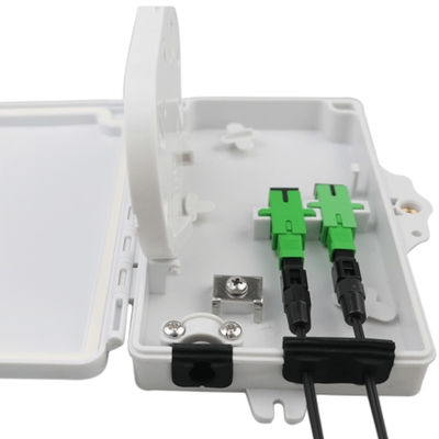 2পোর্ট ফাইবার অপটিক টার্মিনাল বক্স FTTH আউটডোর/ইনডোর PC ABS উপাদান হালকা ধূসর