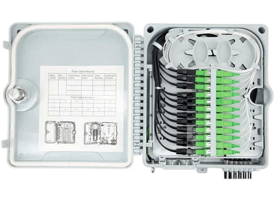 ফাইবার অপটিক টার্মিনাল বক্স 12পোর্ট SC/LC/ST/FC IP-66 UPC/APC হালকা ধূসর FTTH