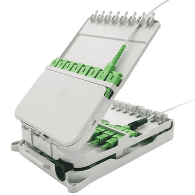 16 কোর স্প্লিটার FTTH ডিস্ট্রিবিউশন বক্স UPC / APC ওয়াল মাউন্ট হালকা ধূসর