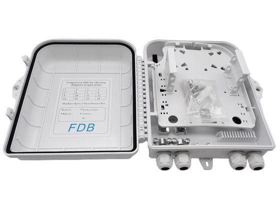সাদা ফাইবার অপটিক স্প্লিটার বক্স LC 1x16 PLC স্প্লিটার ওয়াল মাউন্ট