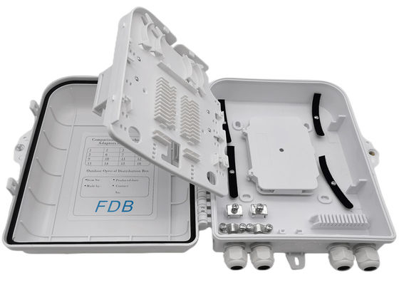 সাদা ফাইবার অপটিক স্প্লিটার বক্স LC 1x16 PLC স্প্লিটার ওয়াল মাউন্ট