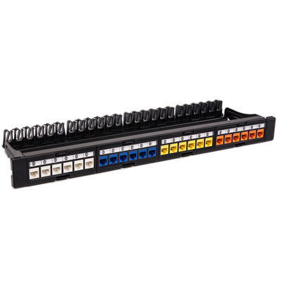 CAT5 CAT6 নেটওয়ার্ক প্যাচ প্যানেল UTP খালি আনলোড RJ45 24 পোর্ট প্যাচ প্যানেল