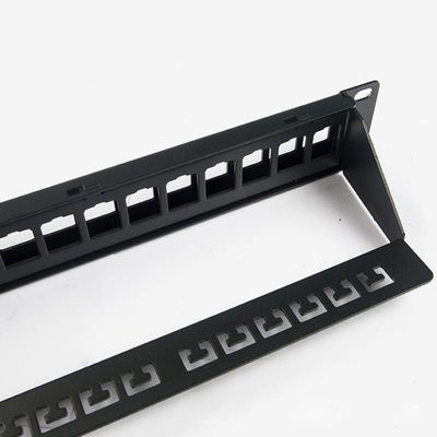 ফাঁকা নেটওয়ার্ক প্যাচ প্যানেল আনশিল্ডেড RJ45 24 পোর্ট 1U প্যাচ প্যানেল