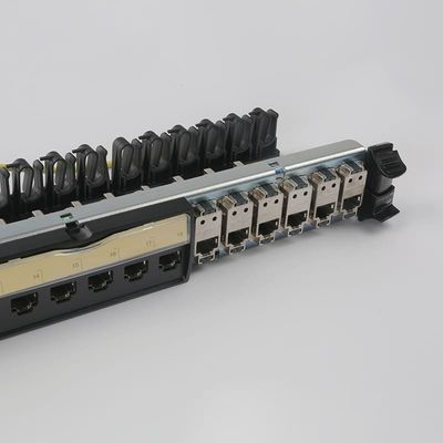 UTP নেটওয়ার্ক প্যাচ প্যানেল ইন্টিগ্রেটেড RJ45 1U 24 পোর্ট প্যাচ প্যানেল