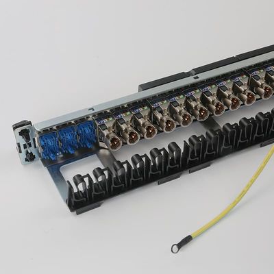UTP নেটওয়ার্ক প্যাচ প্যানেল ইন্টিগ্রেটেড RJ45 1U 24 পোর্ট প্যাচ প্যানেল
