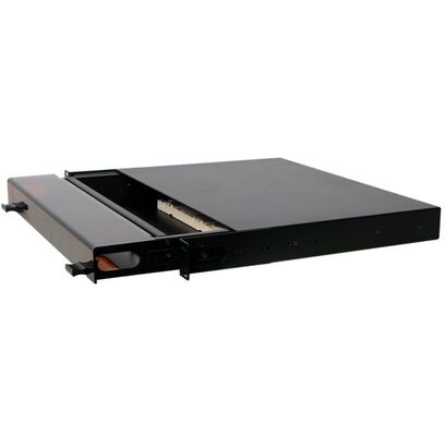 1U 96 কোরস MTP MPO -LC প্যাচ প্যানেল ODF চ্যাসিস এনক্লোজার, 4 ক্যাসেটের জন্য ডাস্ট কভার সহ স্লাইডিং টাইপ