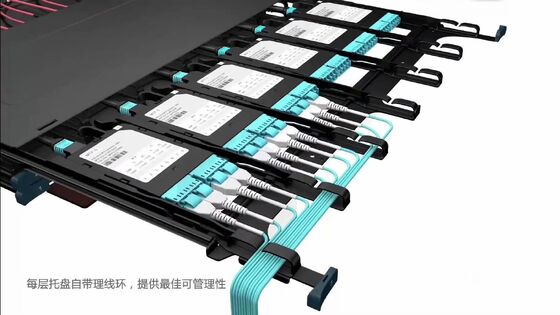 1U 144 Cores MTP MPO -LC Patch panel ODF Chassis enclosure Sliding type for 12 Cassettes